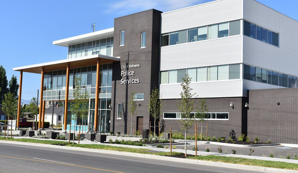professional landscaping services at the City of Kelowna Police Services building